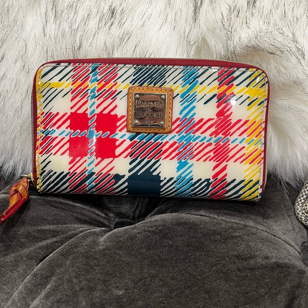 Dooney & Bourke Multicolor Plaid Women's Patent Wallet